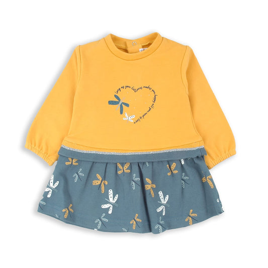 Vestido Mostaza Mariposa - Babybol