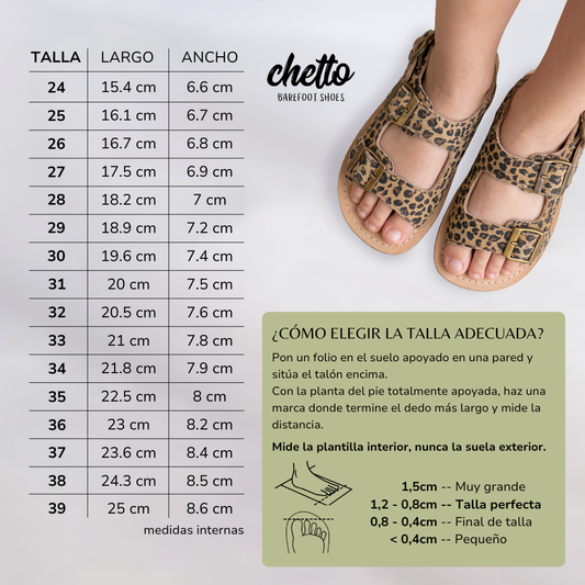 Sandalia barefoot piel rosa con corazones multicolor - Chetto