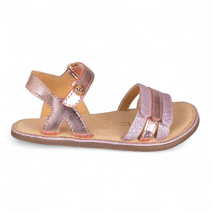 Sandalia barefoot piel metalizada rosa - Chetto