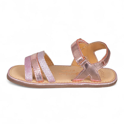 Sandalia barefoot piel metalizada rosa - Chetto