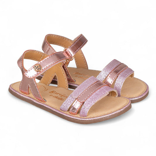 Sandalia barefoot piel metalizada rosa - Chetto
