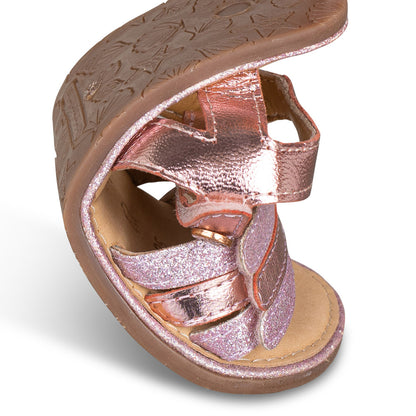 Sandalia barefoot piel metalizada rosa - Chetto