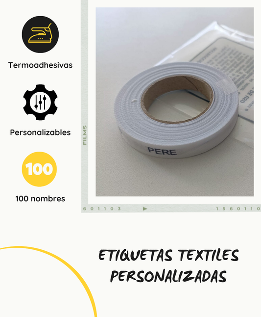 100 ETIQUETAS TERMOADHESIVAS PERSONALIZADAS