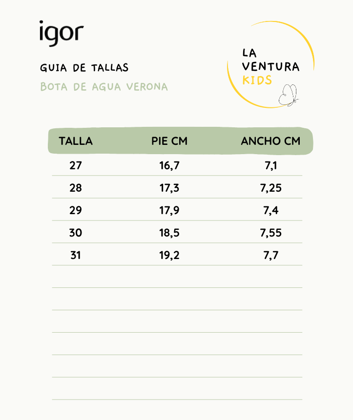 Bota de agua Verona - Igor - Color Verde