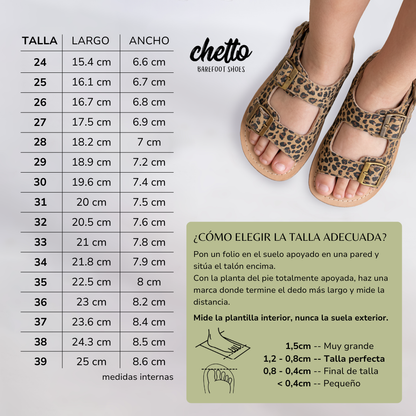 Sandalia barefoot piel arena con corazones - Chetto